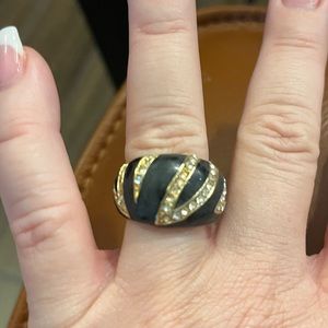 Costume black and gold zebra ring size 8